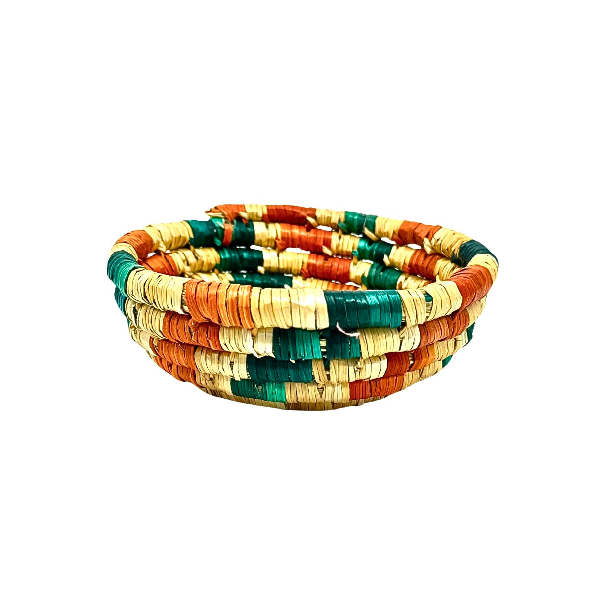 Basket by Women in Salfit (5") - Green/Orange