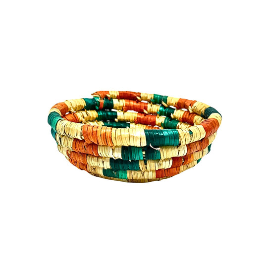 Basket by Women in Salfit (5") - Green/Orange