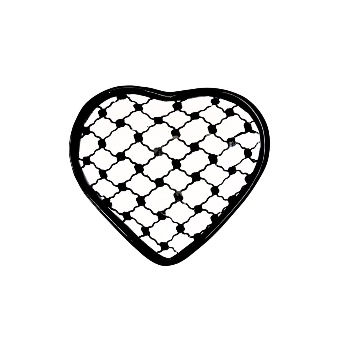 Ceramic Heart Dish (5") - Keffiyeh