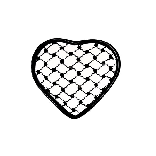 Ceramic Heart Dish (5") - Keffiyeh