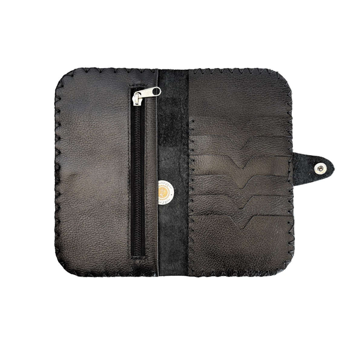 Leather Bi-Fold Snap Wallet - All Black – Shop Palestine