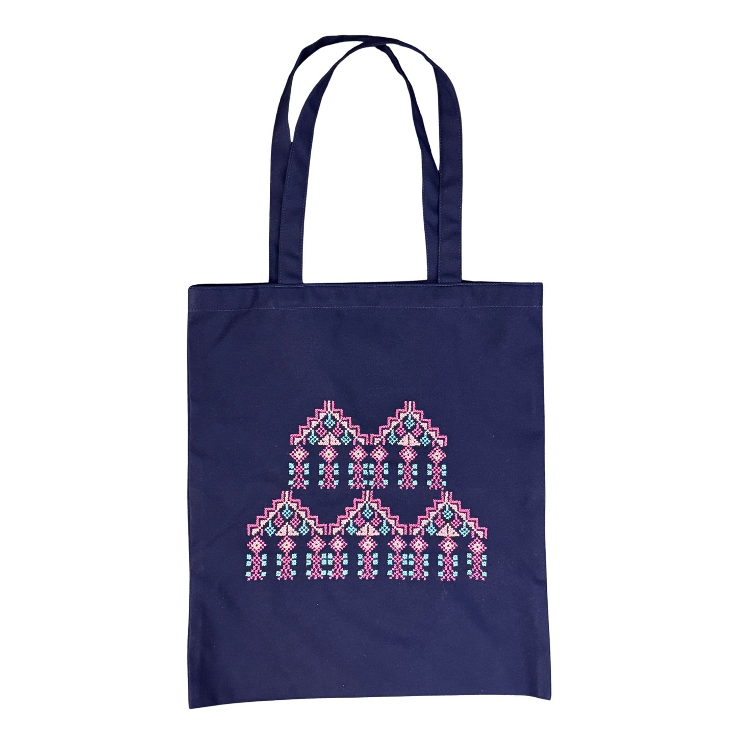 Embroidered Tote (Blue) - Bells