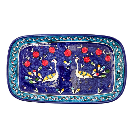 Ceramic Rectangular Plate (13”) - Birds