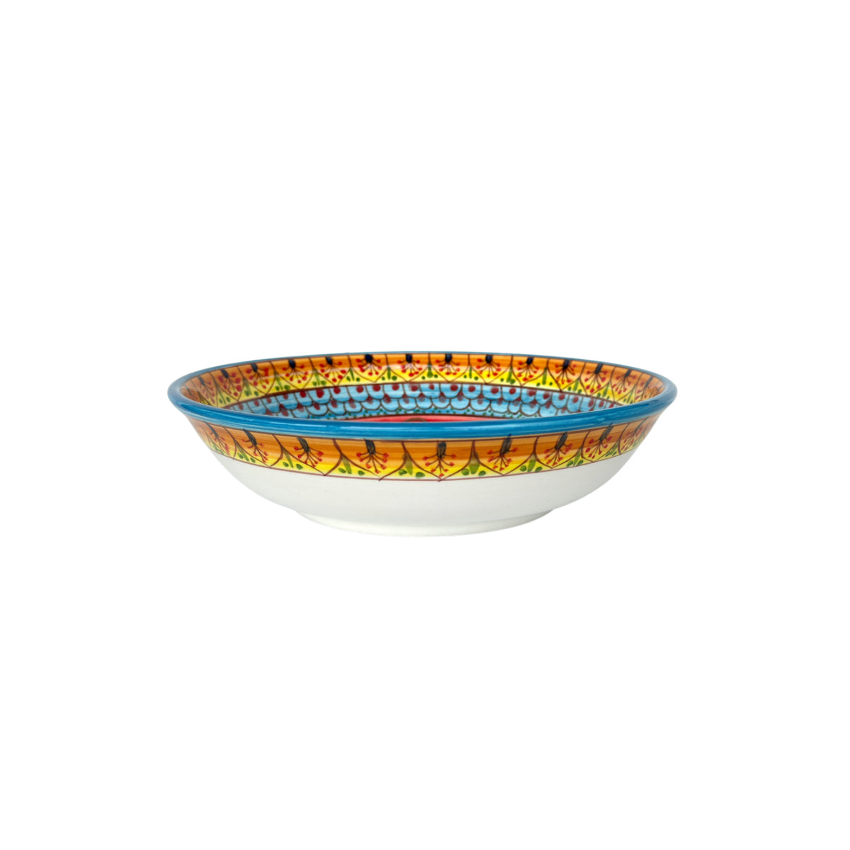 Ceramic Hand Painted Bowl (8") - Red Stripe