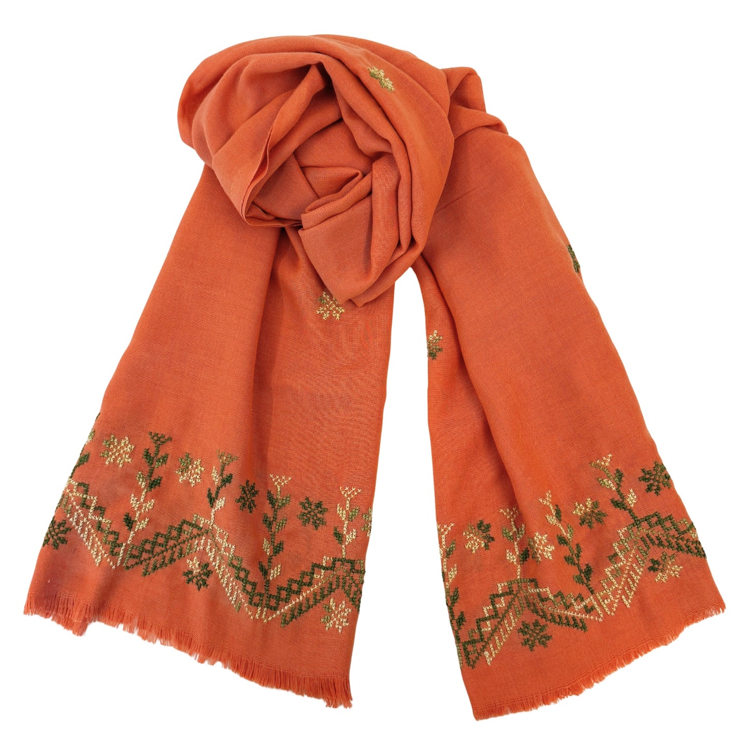 Embroidered Cotton Scarf