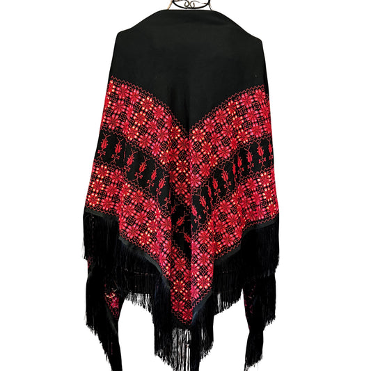 Embroidered Triangle Shawl