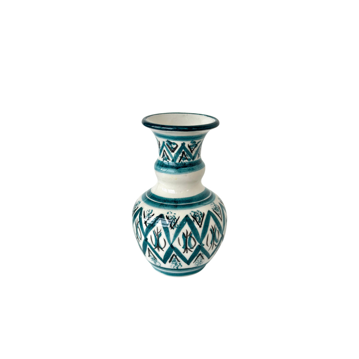 Ceramic Vase - Teal Arabesque (Small)
