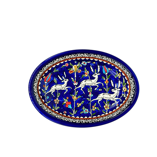 Ceramic Oval Dish (9") - Blue Gazelle
