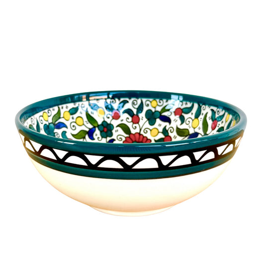 Ceramic Serving Bowl (7”) - Teal Multicolor