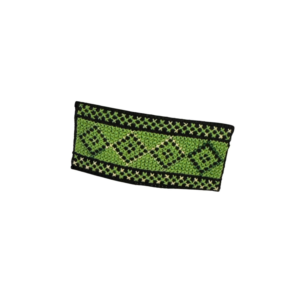 Embroidered Hair Clip - Olive