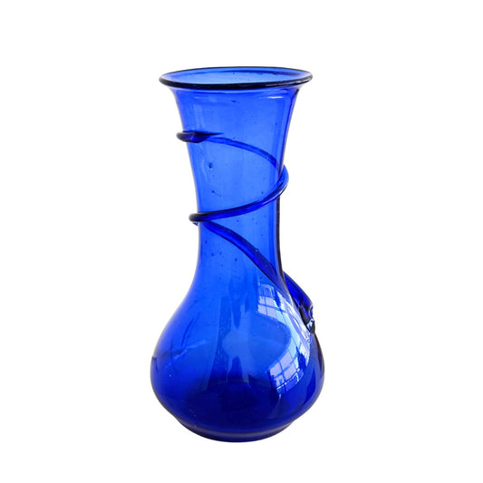 Glass Swirl Vase (Large) - Sapphire