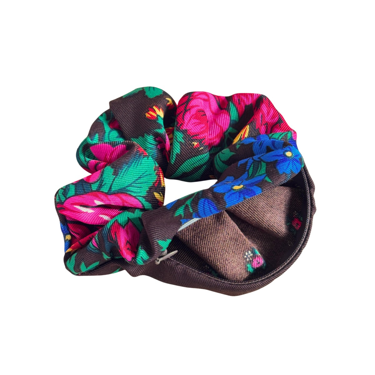 Floral Sitti Scrunchie - Dark Brown