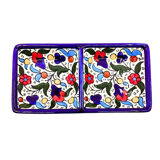 Ceramic Split Serving Dish (6”) - Multicolor