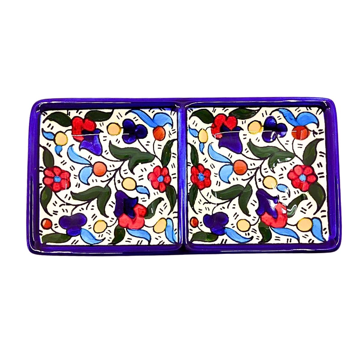 Ceramic Split Serving Dish (6”) -Multicolor