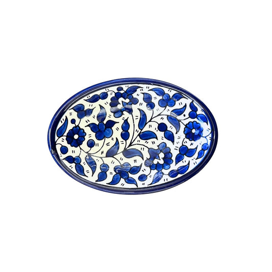 Ceramic Oval Dish (6”) - Classic Blue