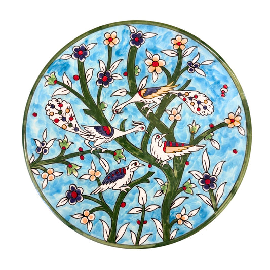 Ceramic Serving Plate (11”) - Jerusalem Birds