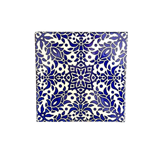 Ceramic Tile (6") - Tulips, Blue