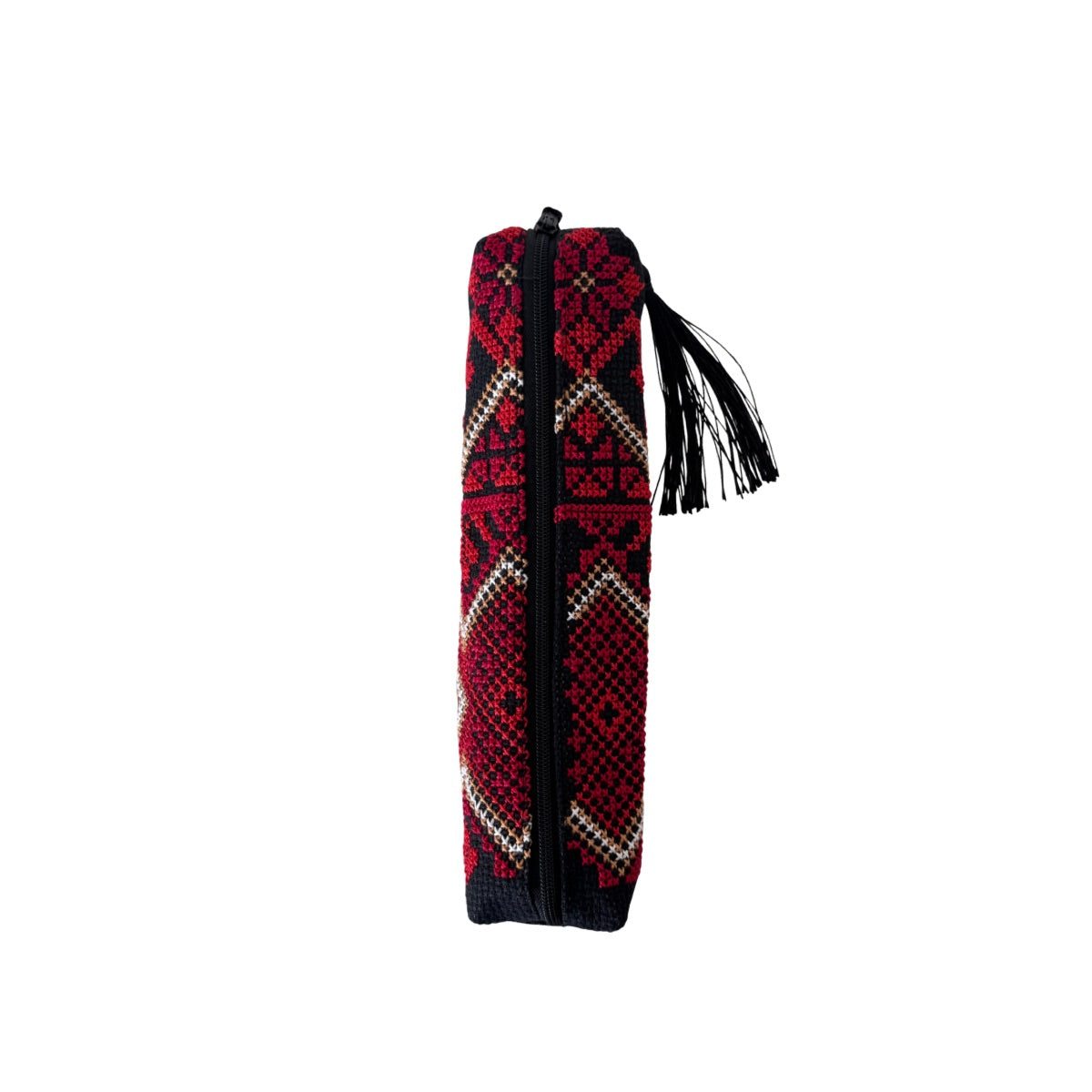 Embroidered Makeup Bag (8") - Red & White