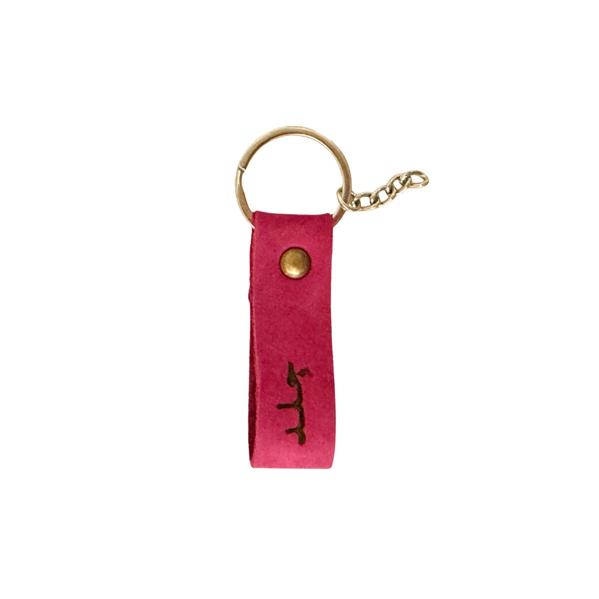 Leather Keychain - Pink