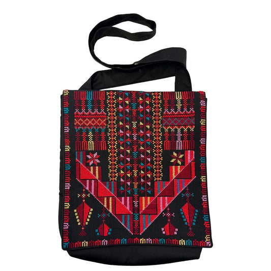 Embroidered Laptop Bag (Black) - Red