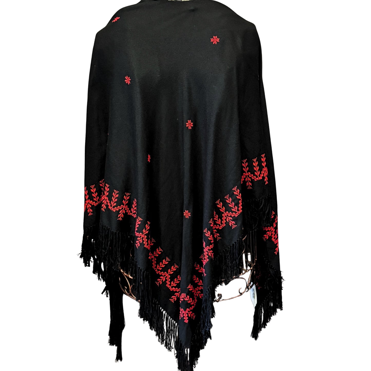 Embroidered Triangle Shawl