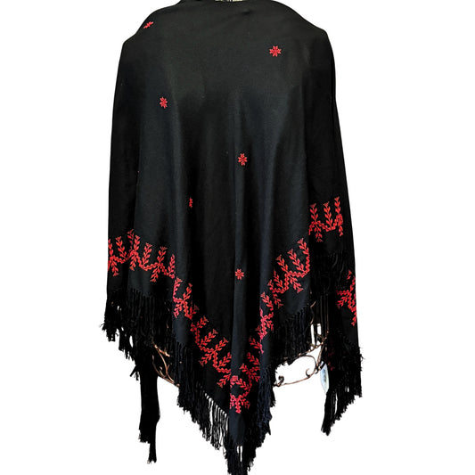 Embroidered Triangle Shawl