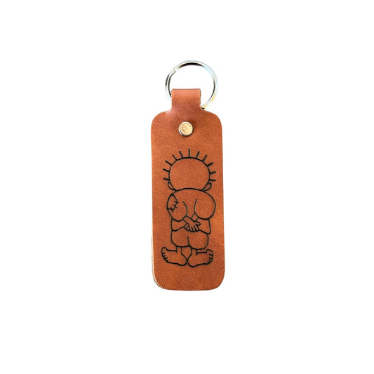 Leather Keychain - Handala