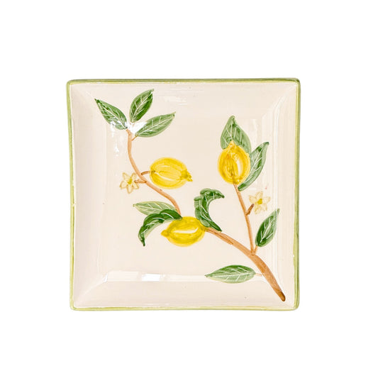 Ceramic Square Plate (7") - Lemons