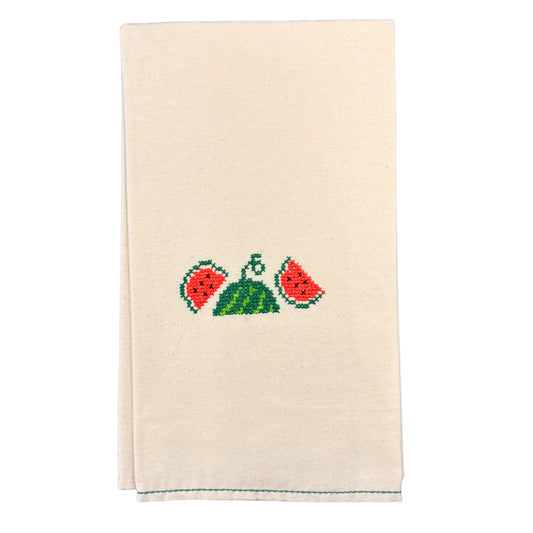 Embroidered Tea Towel - Watermelon