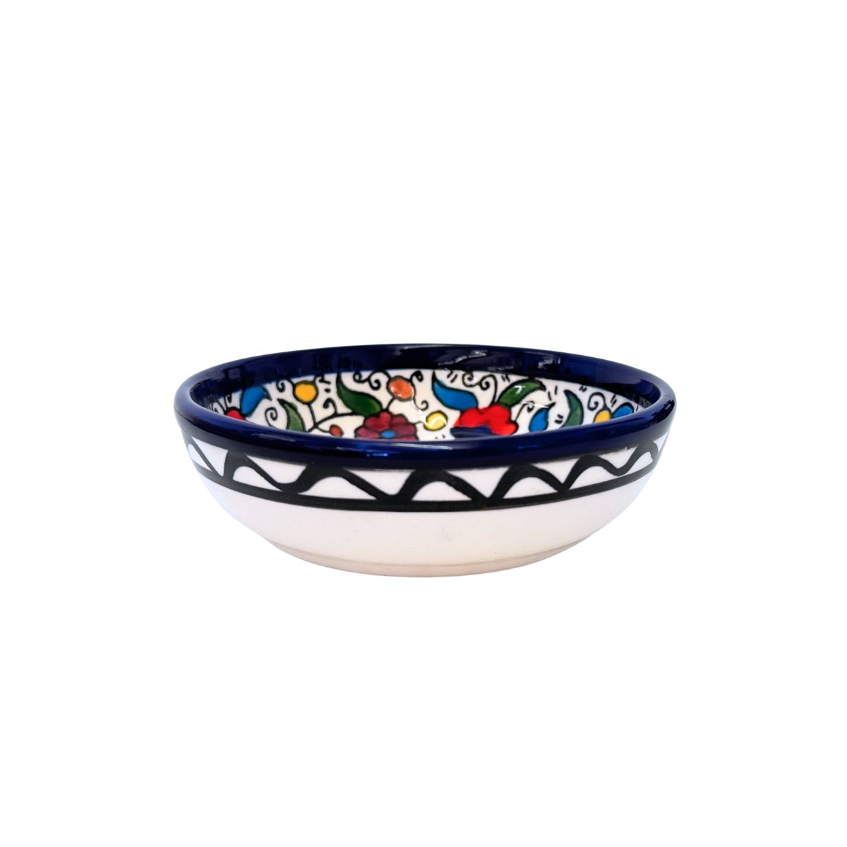 Ceramic Low Round Dish (4") - Multicolor