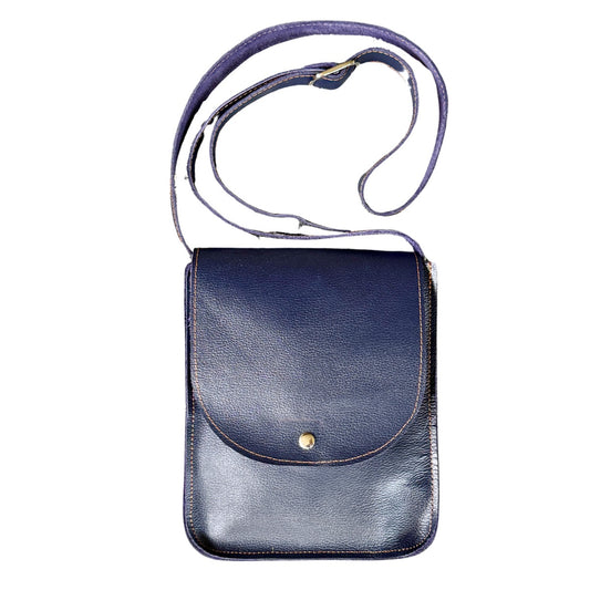 Leather Bag (One Snap) - Dark Plum