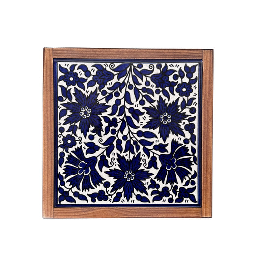 Wood & Ceramic Tile Box - Teta Blue