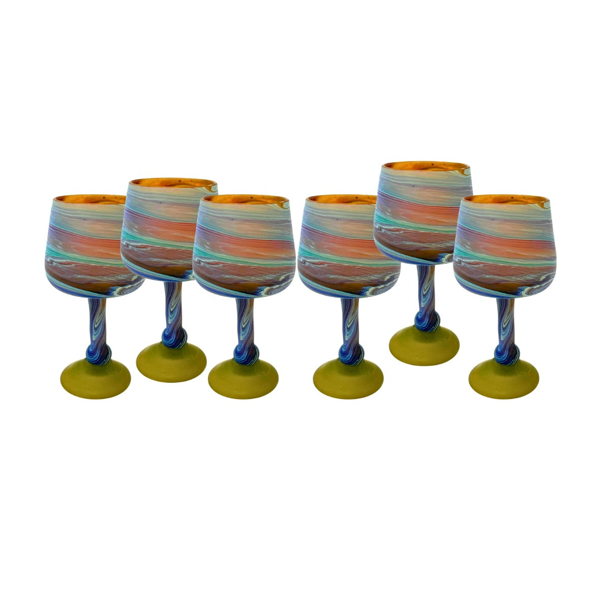 Phoenician Glass Set of Six - Amber