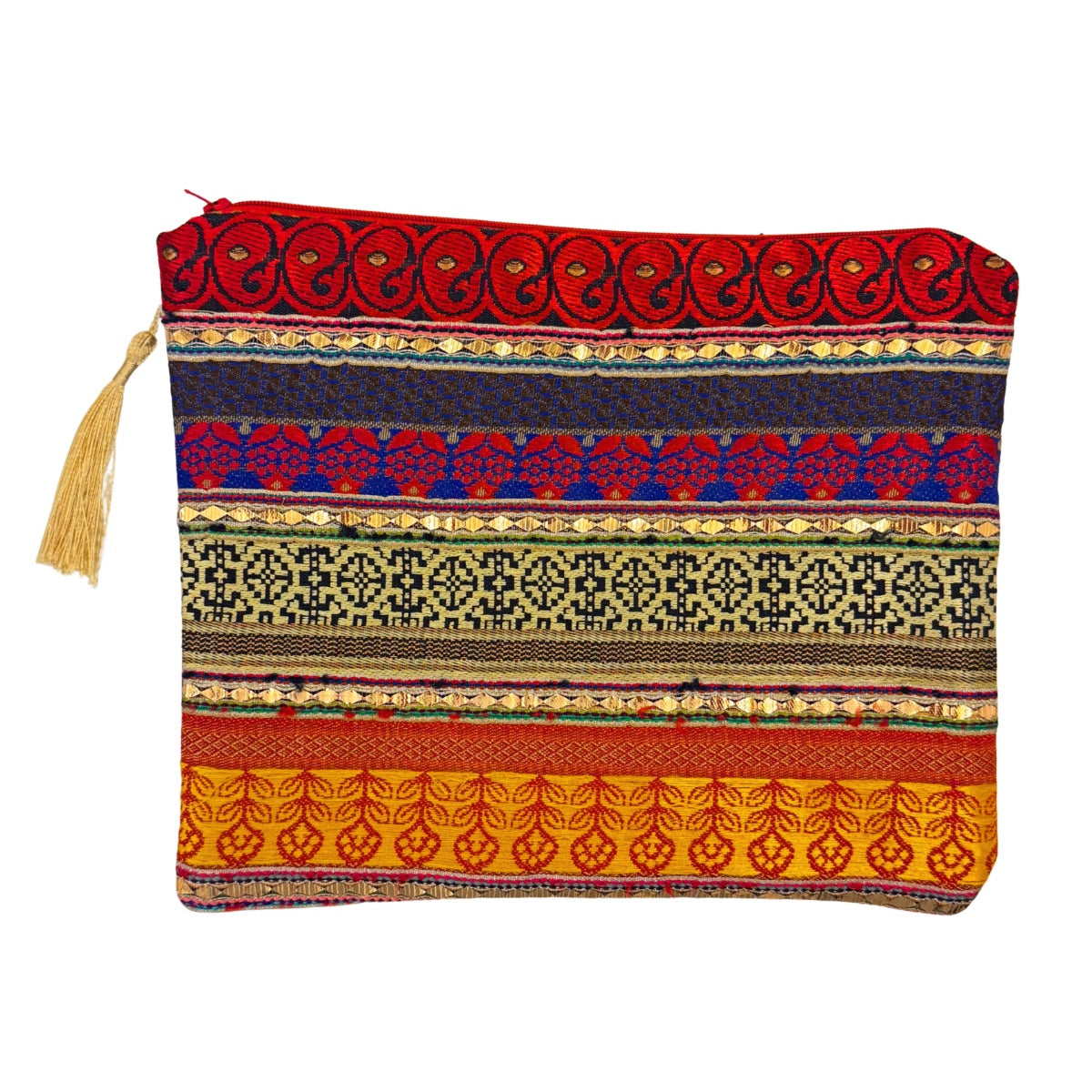 Traditional Bedouin Fabric Zip Pouch - Bidya