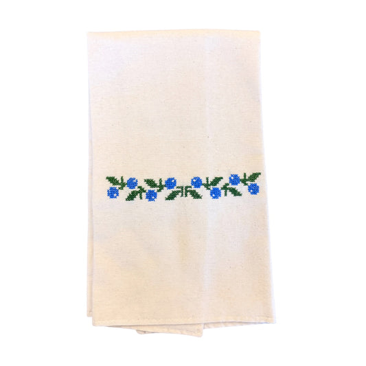 Embroidered Tea Towel - Hawthorne Blue