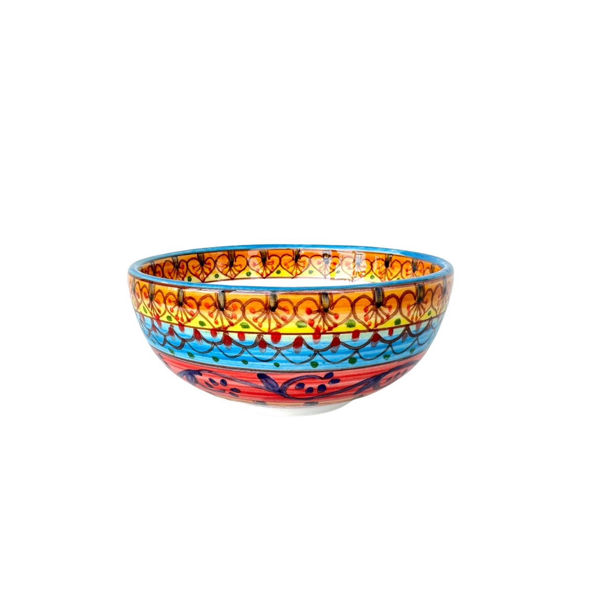 Ceramic Hand-Painted Bowl (5”) - Red