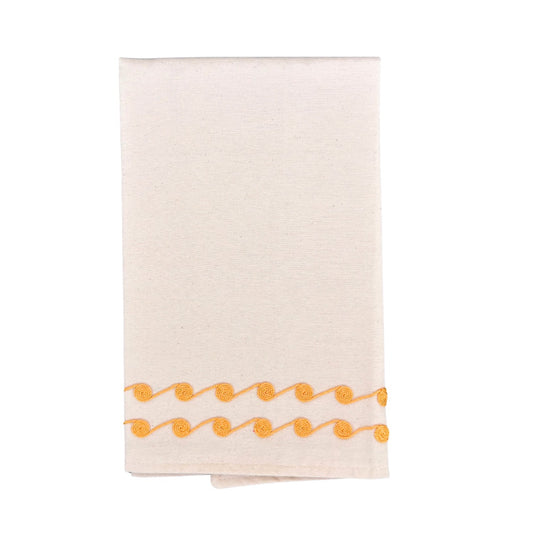 Tahriri Tea Towel (Set of Two) - Waves, Yellow