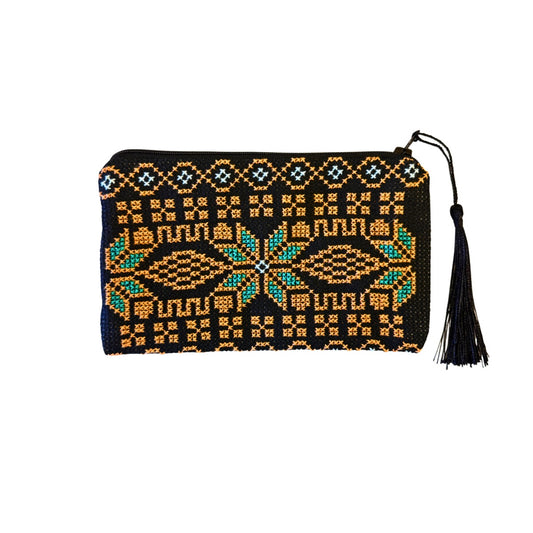 Embroidered Coin Purse - Bethlehem Brown