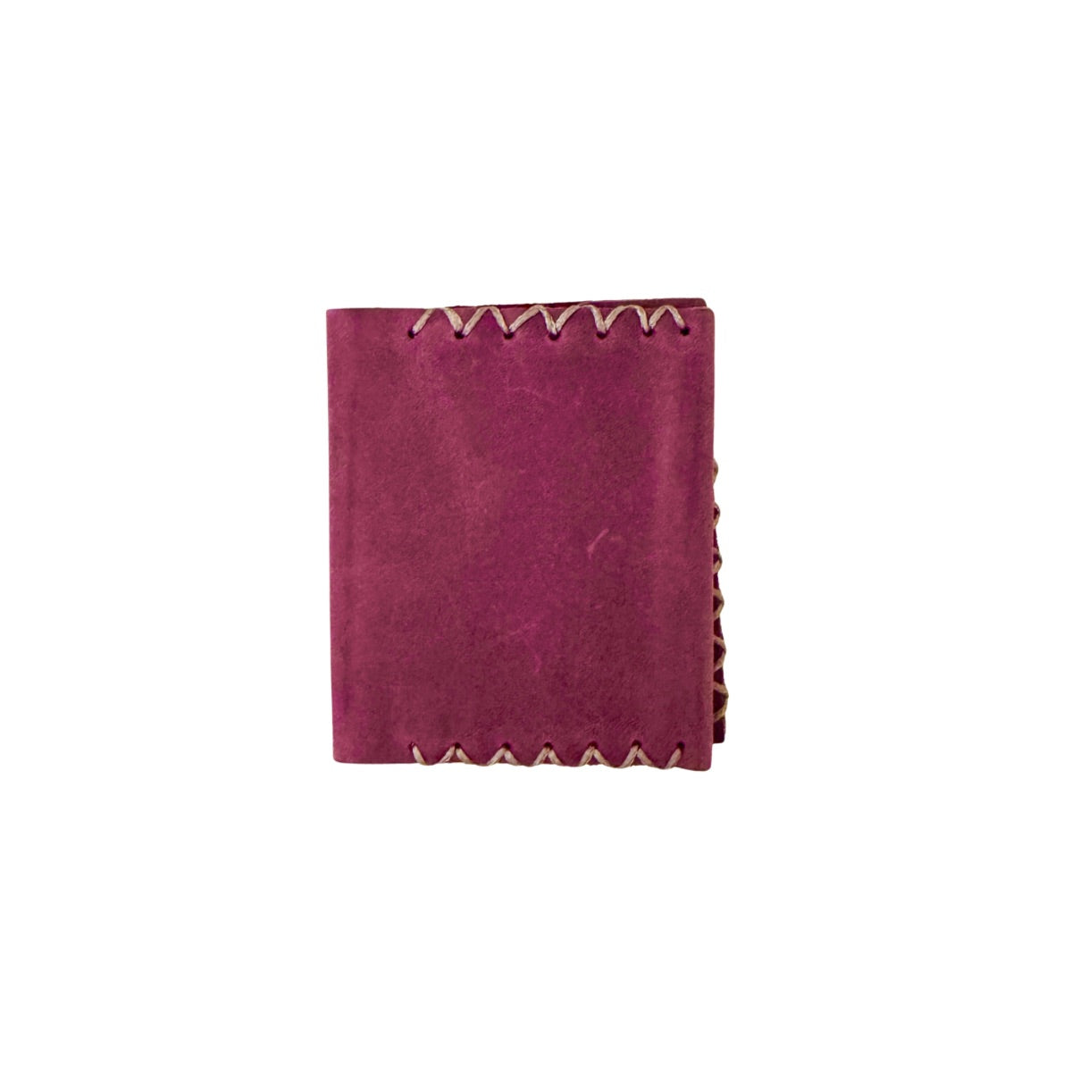 Leather Vertical Bi-Fold Wallet (Small) - Plum