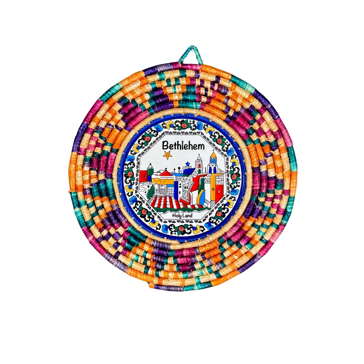Handwoven Tile Wall Hanging (10”) - Bethlehem