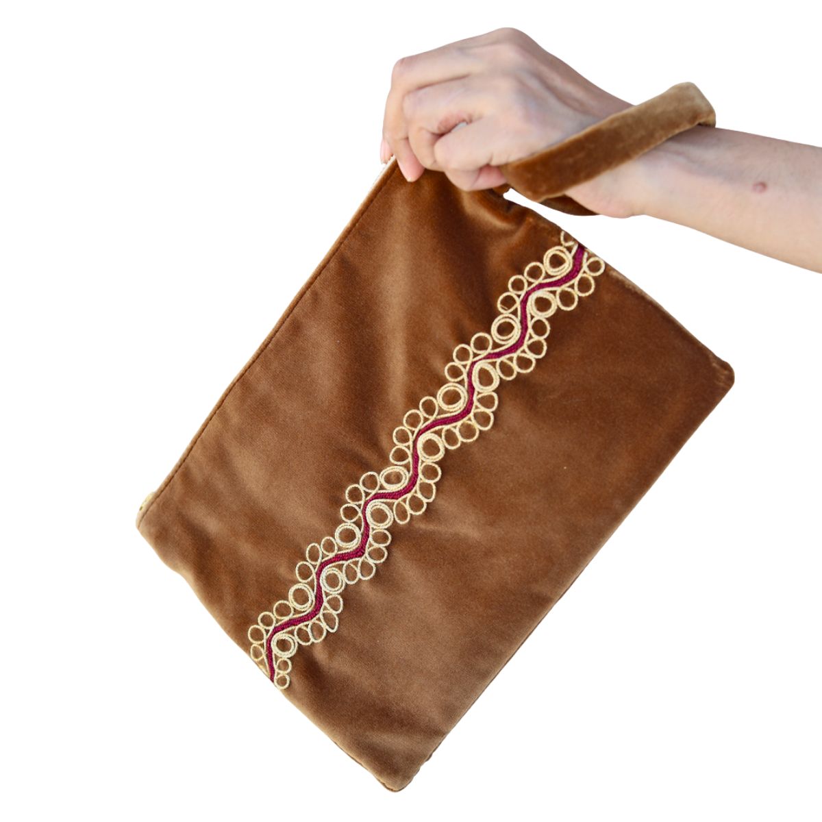 Velvet Tahriri Pouch - Brown