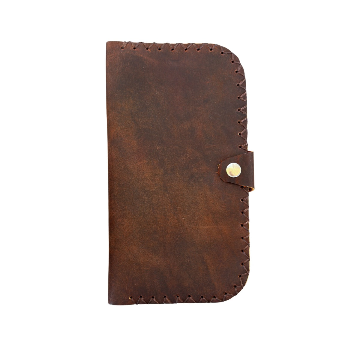 Leather Bi-Fold Snap Wallet - Oiled Brown