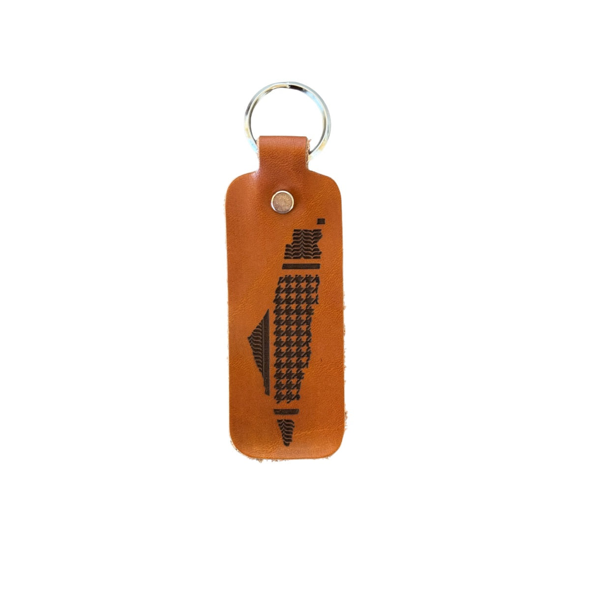 Leather Keychain - Keffiyeh Map of Palestine