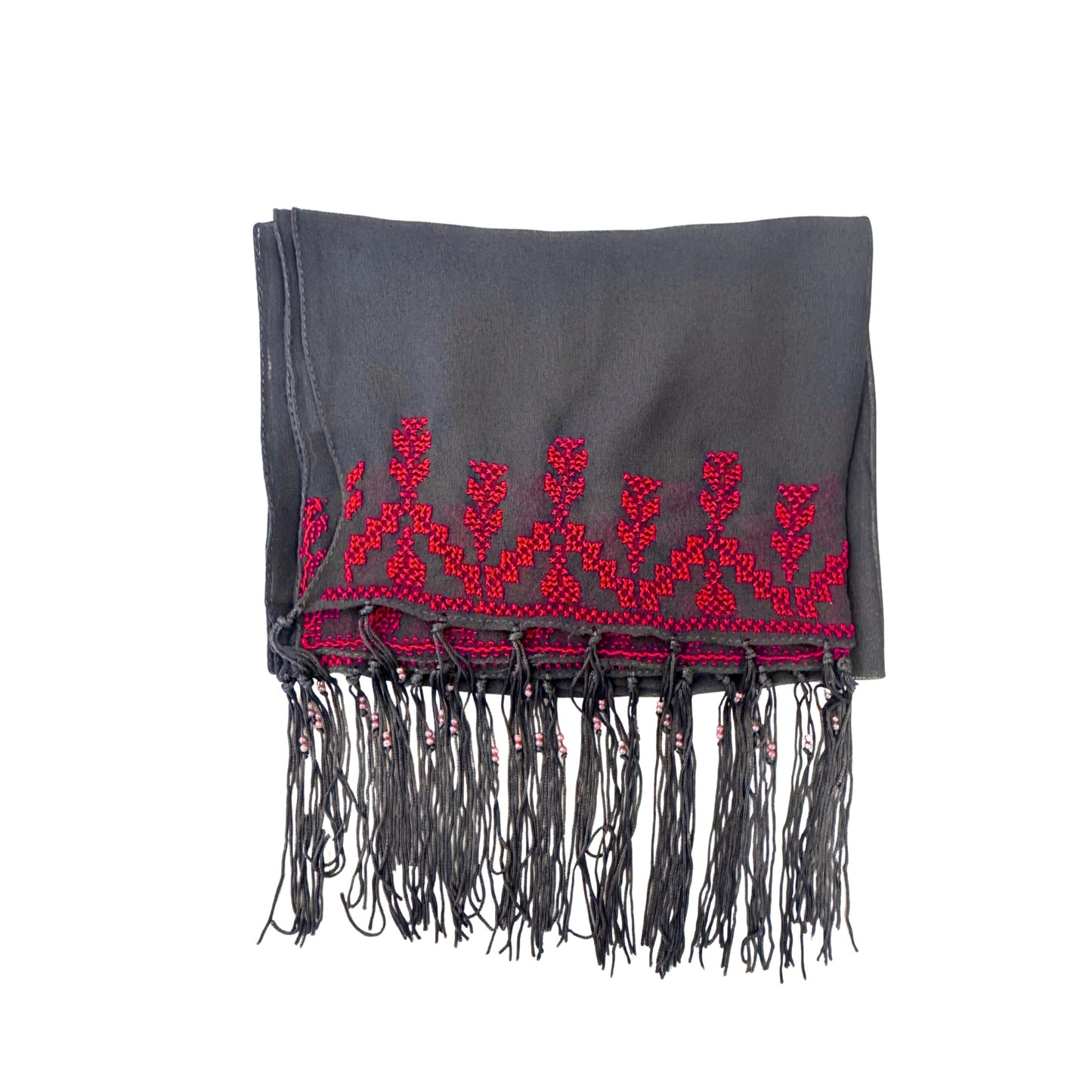 Embroidered Chiffon Scarf