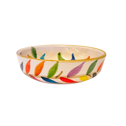 Ceramic Bowl (6") - Leaves