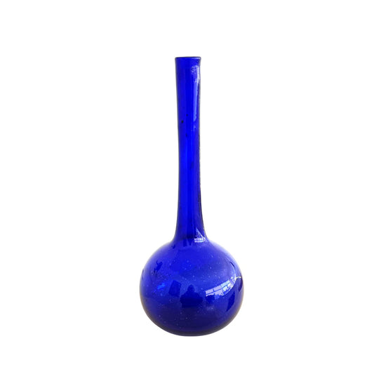 Glass Long Neck Vase (Large) - Sapphire