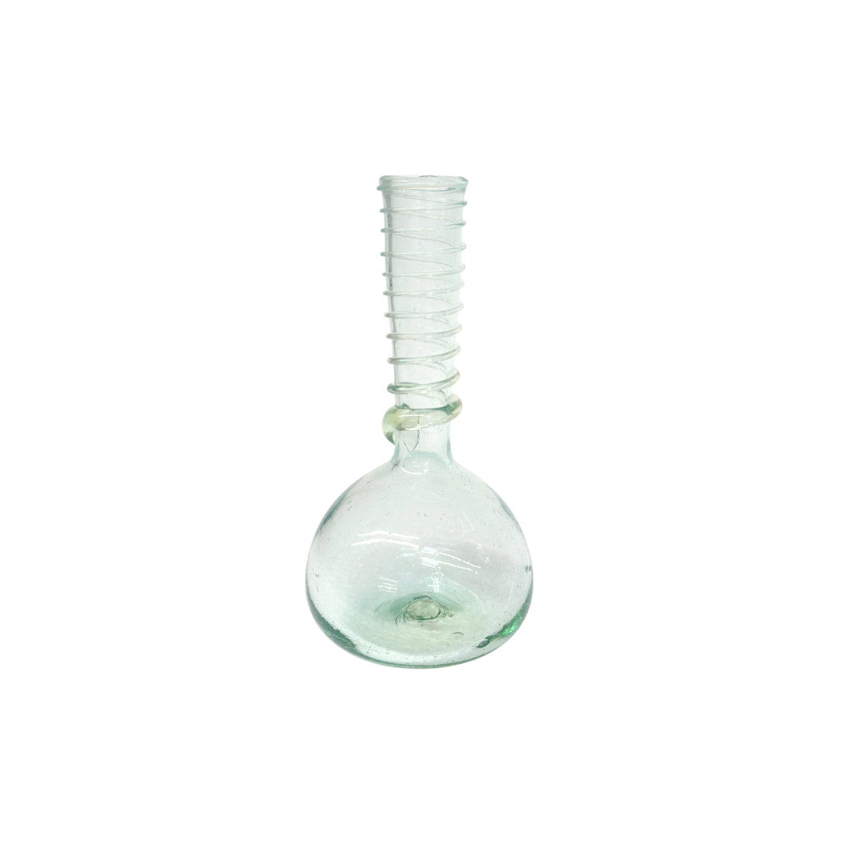 Glass Vase (6”) - Clear Ribbed