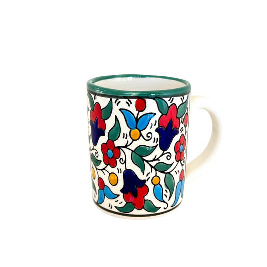 Ceramic Mug w/Handle- Teal Multicolor