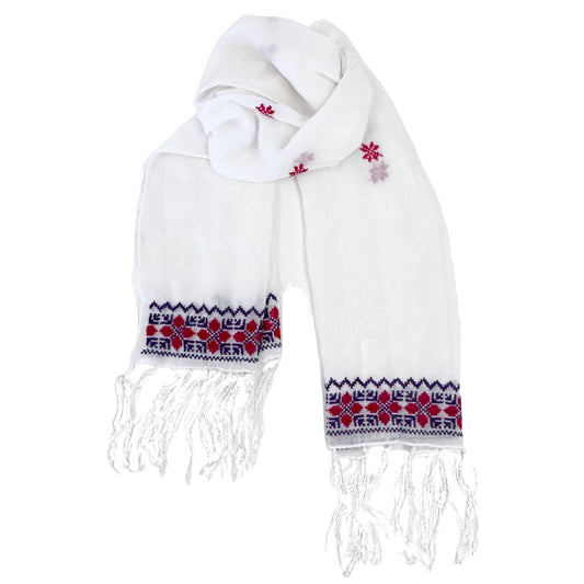 Embroidered Chiffon Scarf