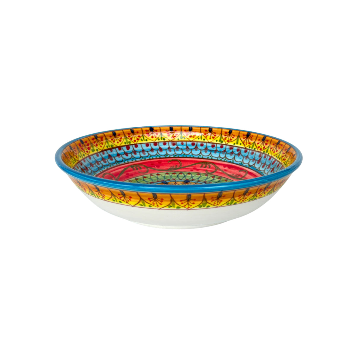 Ceramic Hand Painted Bowl (8") - Red Stripe